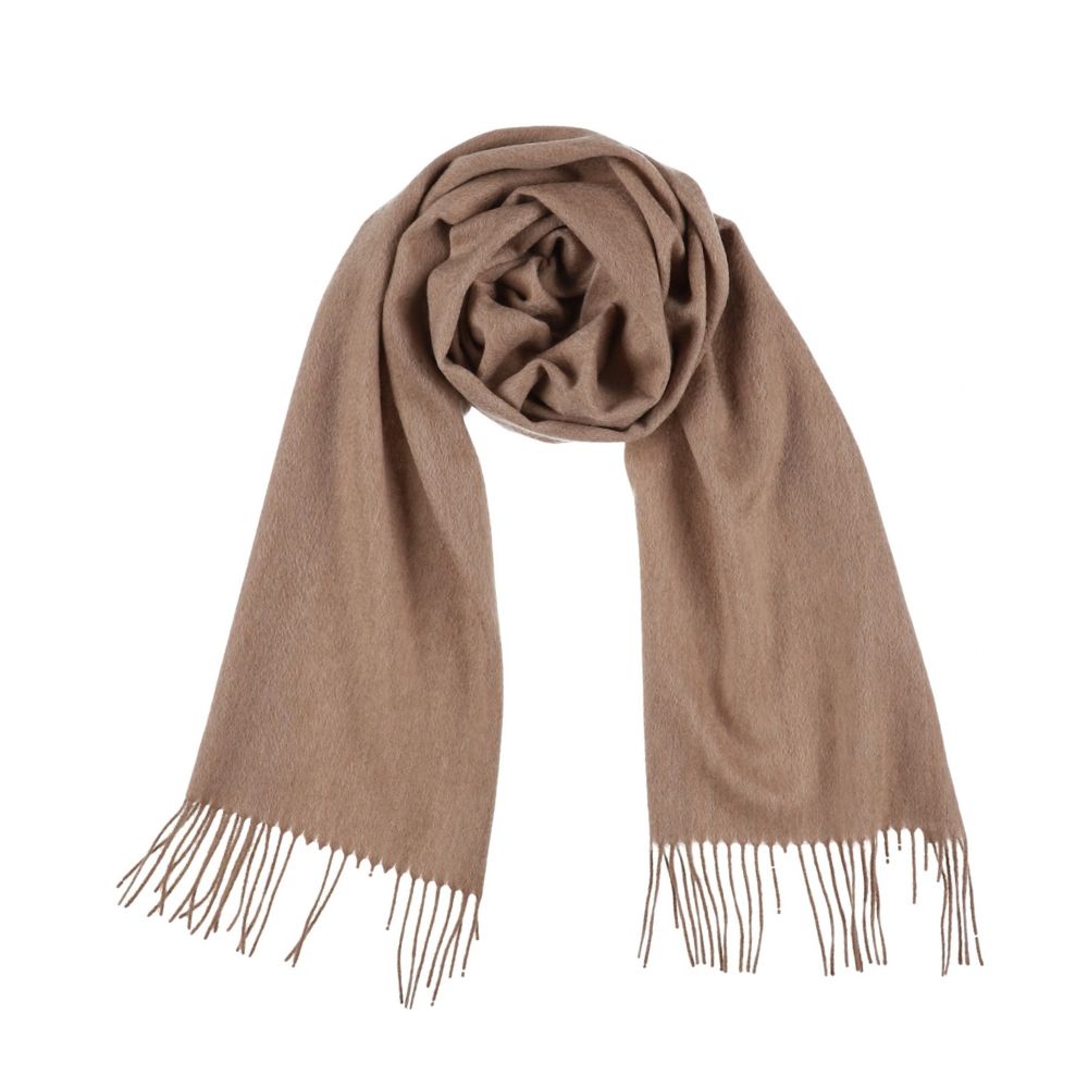 Sciarpa beige in cashmere tinta unita da donna Parigi (4)