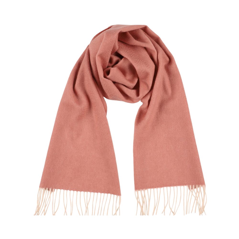 Sciarpa in cashmere tinta unita rosa cipria da donna Parigi (4)