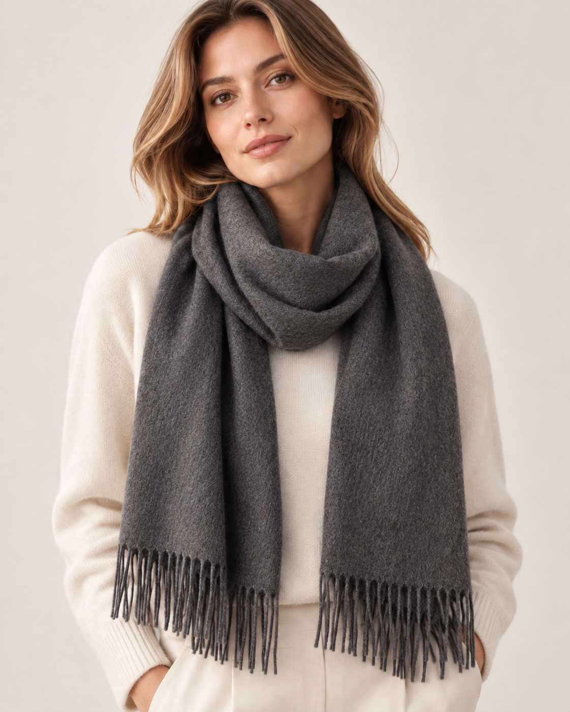 Sciarpa nera in 100% cashmere da donna Parigi (5)