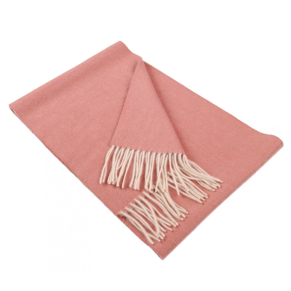 Sciarpa in cashmere tinta unita rosa cipria da donna Parigi