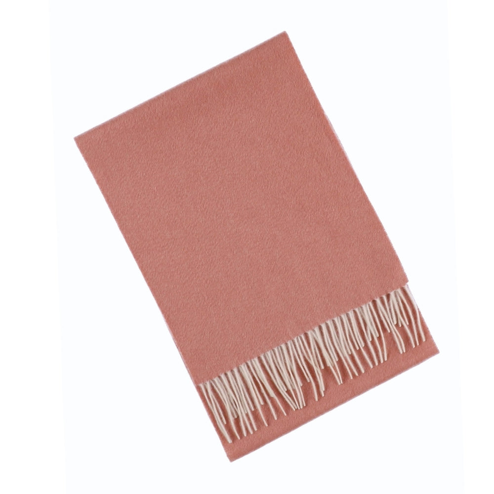 Sciarpa in cashmere tinta unita rosa cipria da donna Parigi (6)