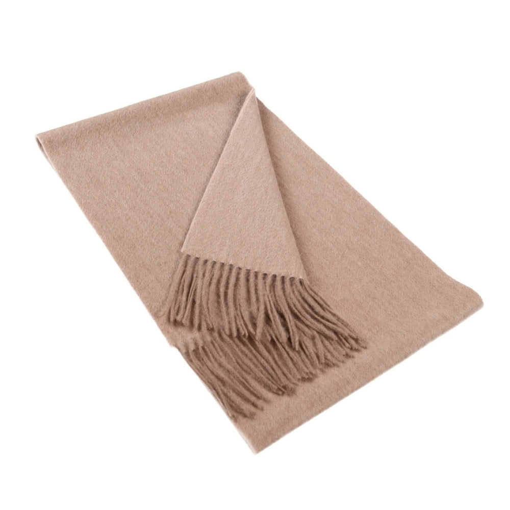 Sciarpa beige in cashmere tinta unita da donna Parigi (1)