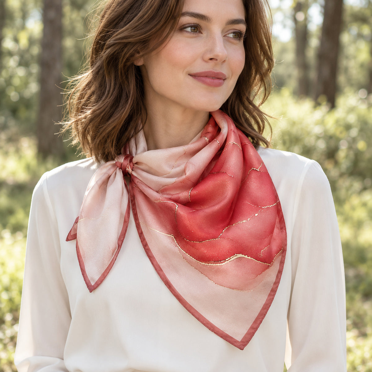 Foulard in seta corallo (test)