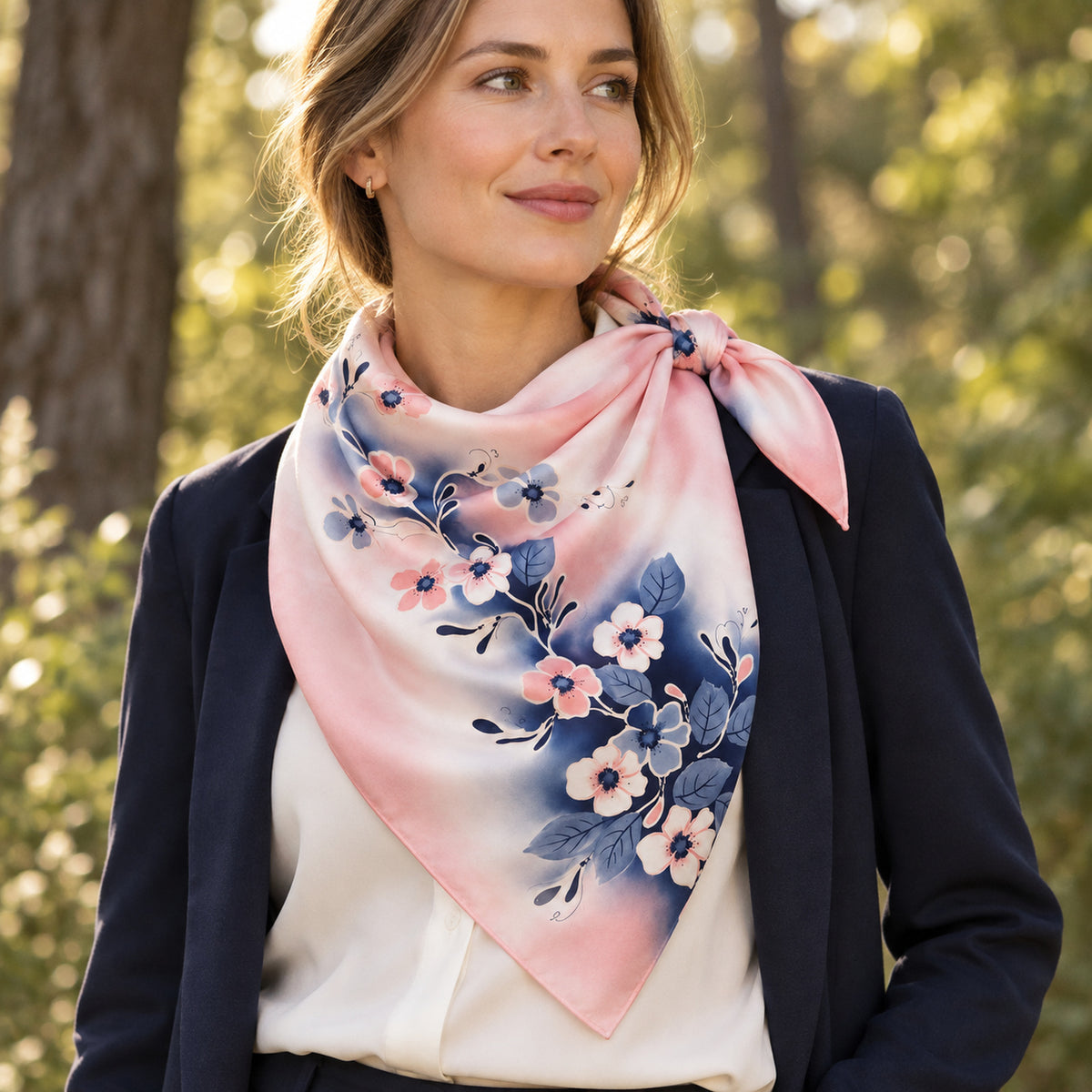 Foulard in seta rosa 90x90 (test)