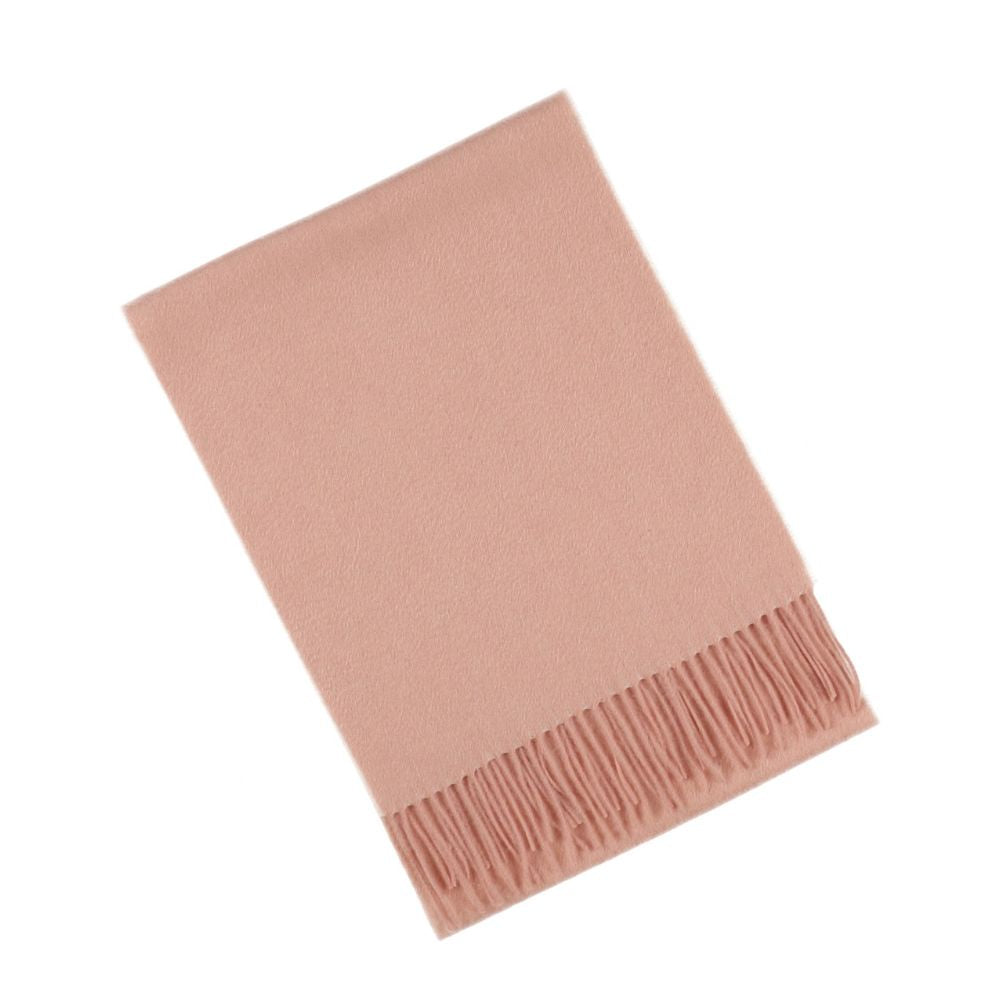 Sciarpa rosa chiaro in cashmere tinta unita da donna Parigi (6)