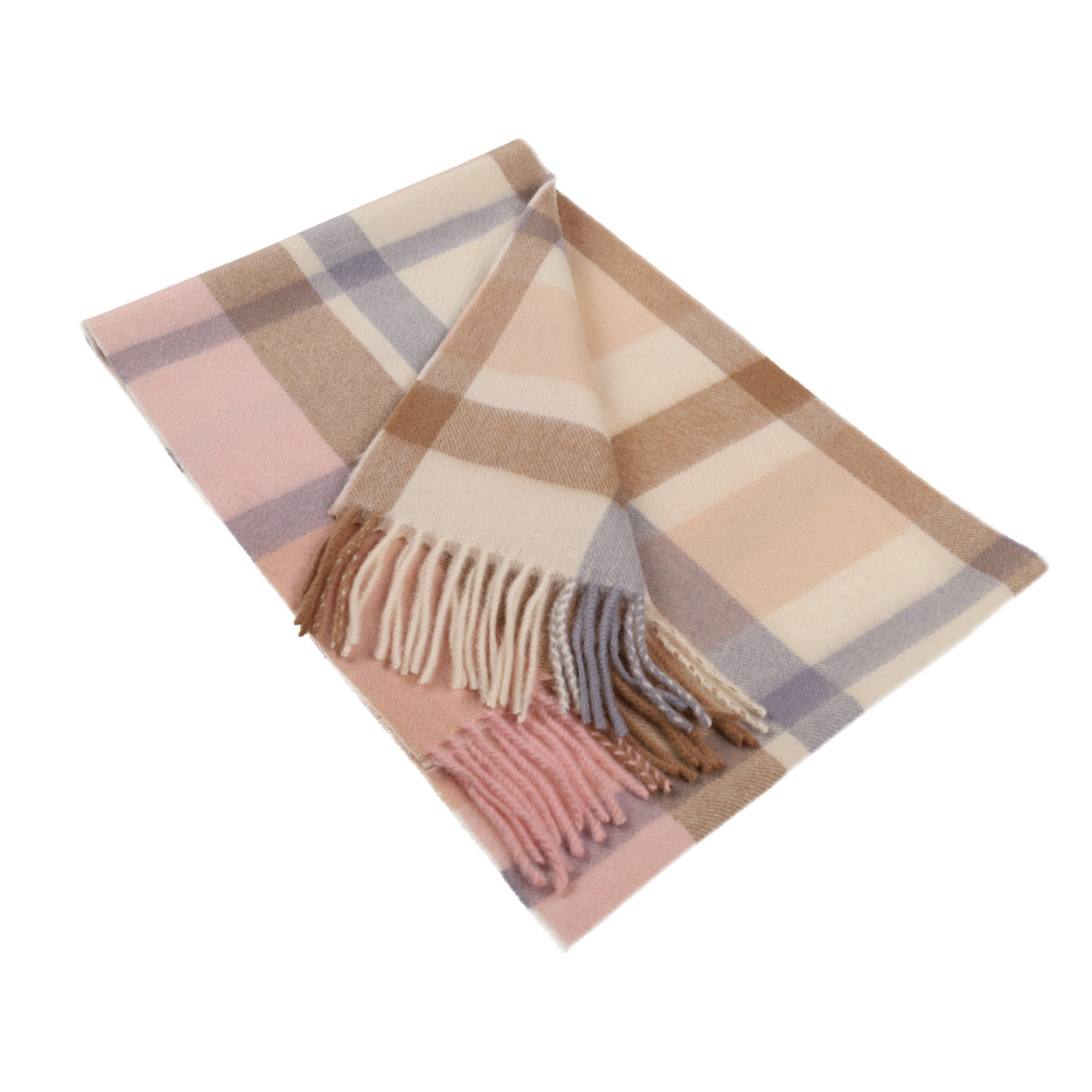 Sciarpa beige a quadri in lana 100% – Londra (1)