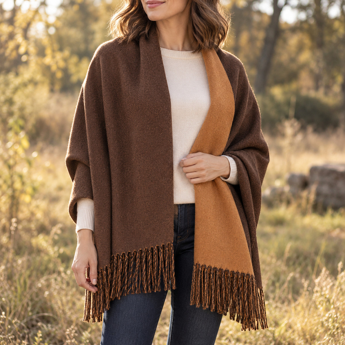 Stola in pashmina reversibile da donna